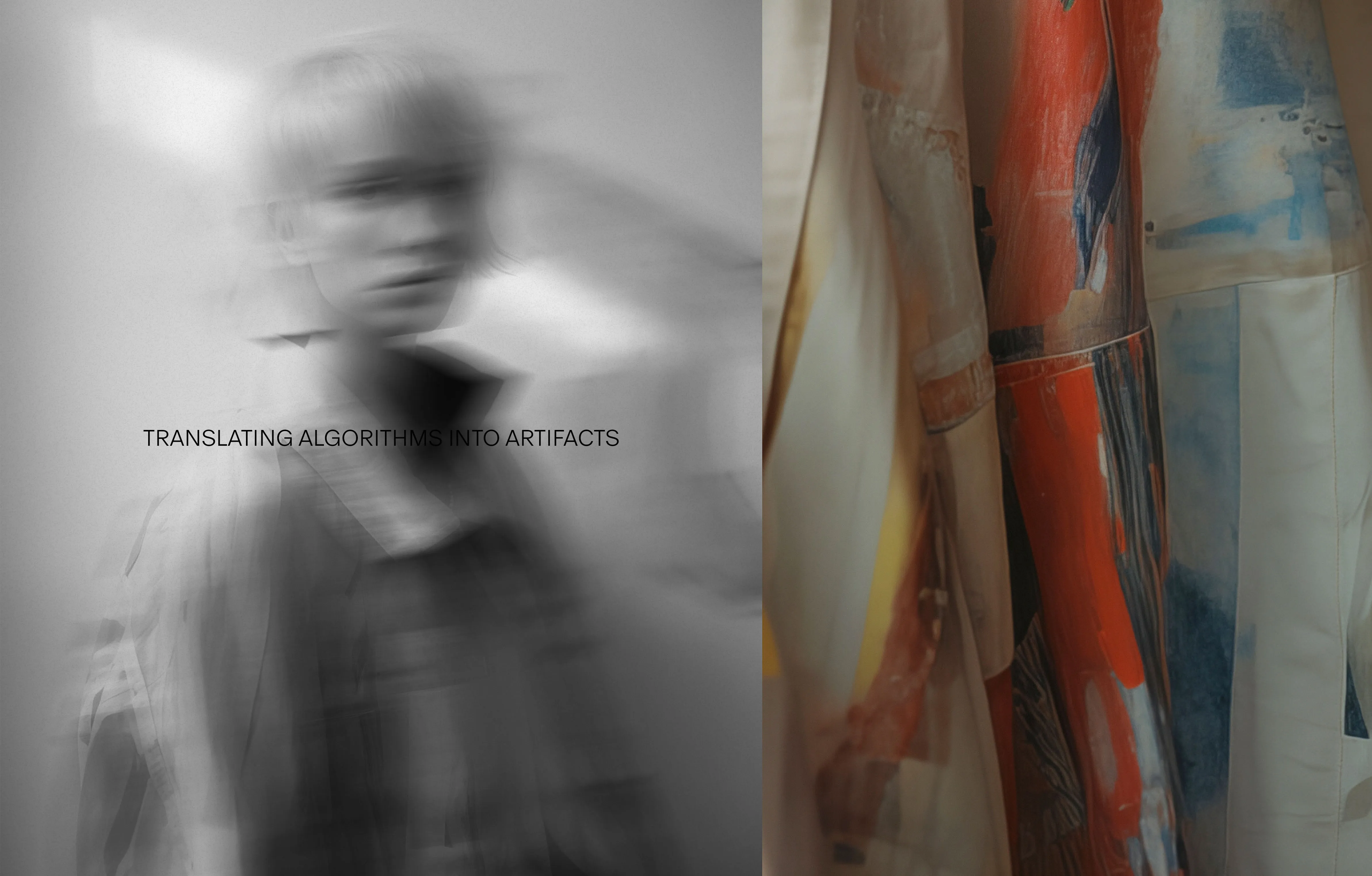 Fashion piece with generative textile design on screen