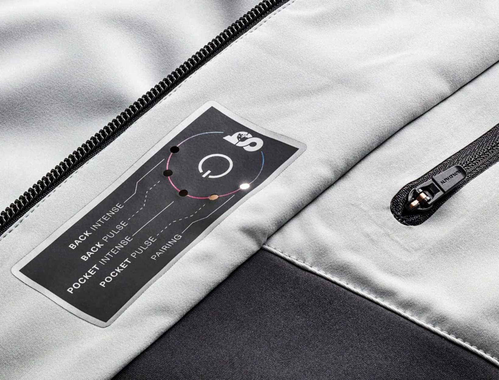 AlphaTauri jacket with integrated heating control interface