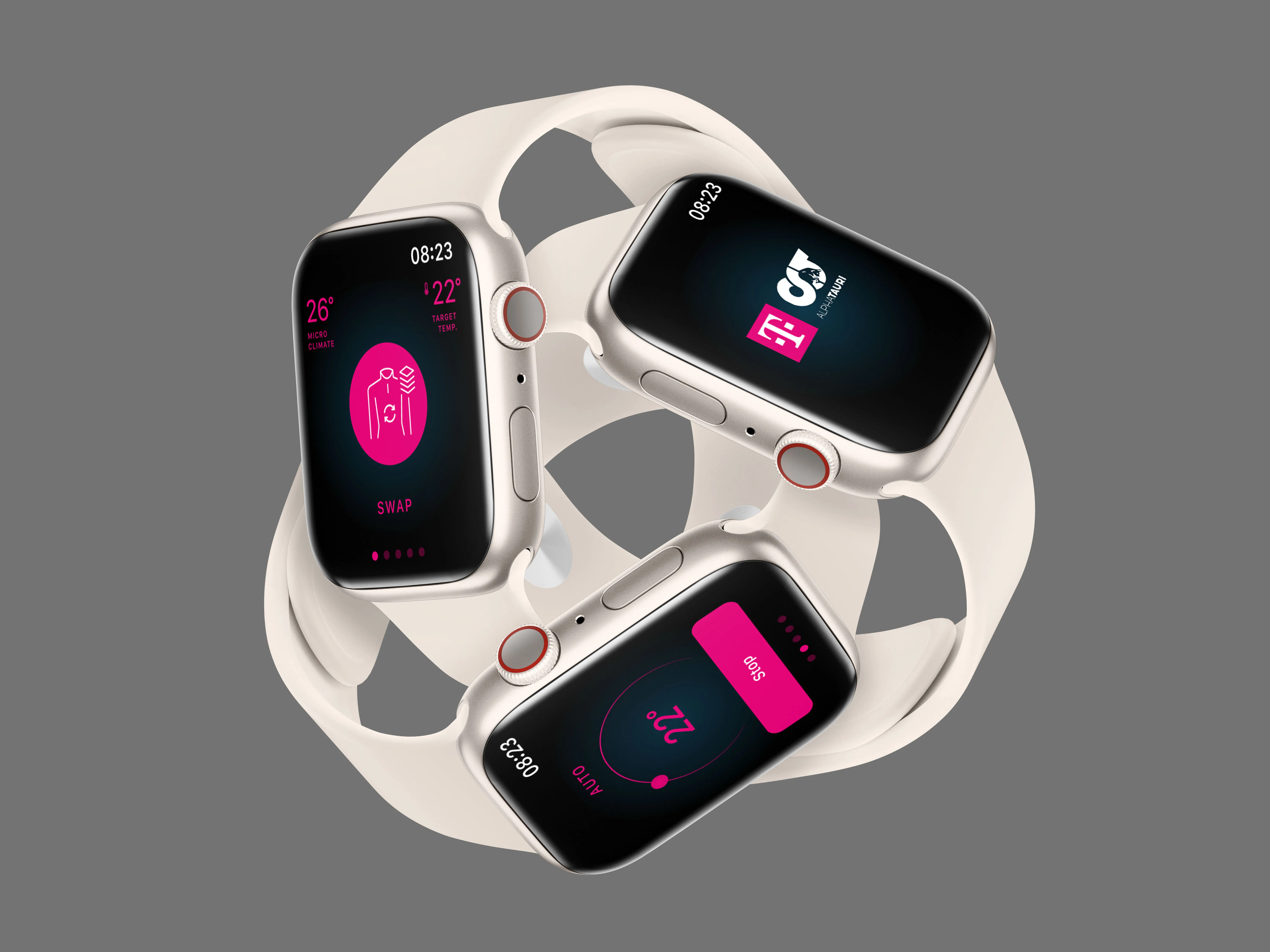 Apple Watch showing HCC temperature control interface